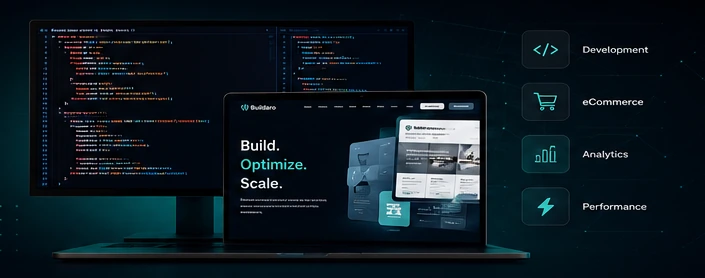 Code and web project screens representing Georgios Alexopoulos' development workflow